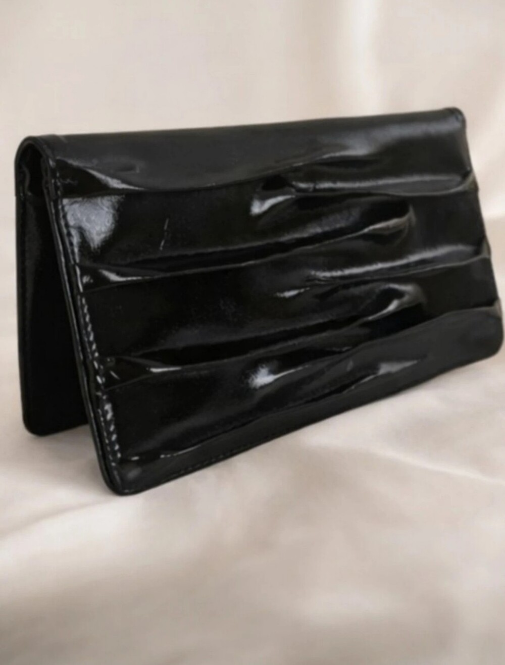 Nordstrom Black Patent Leather Travel Wallet 5" x 9" Organizer